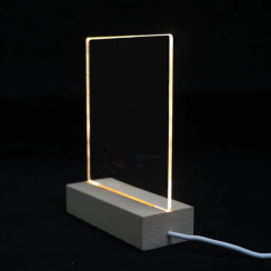 7 Pks 3D Acrylic Led Night Light with Wood Base