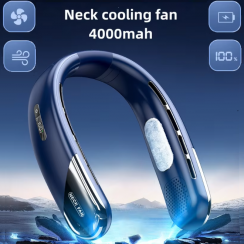 2 Pks Bladeless Wearable Rechargeable Portable Hanging Neck Cooling Fan