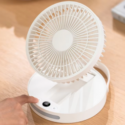 6 Pks Portable Rechargeable Digital Display Desktop Fan With Night Light