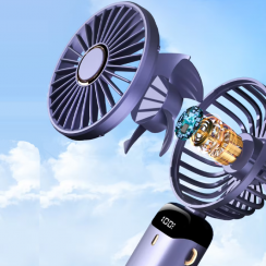 20 Pks Portable Handheld Digital Display Mini Fan