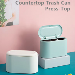 4 Pks Desktop Mini Trash Can with Pop Up Lid