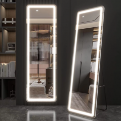 Modern Simple Decorative Full Length Long LED Standing Makeup Mirror 