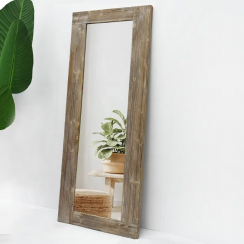 Rectangle Farmhouse Vintage Antique Wood Decorative Full Length Floor Mirrors